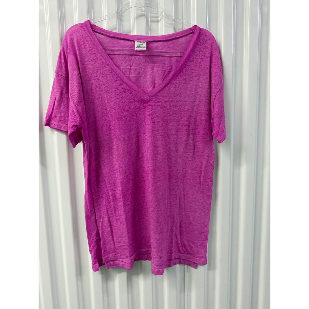 PINK Victoria's Secret T-Shirt Womens Medium Magenta Excellent V-Neck Graphic